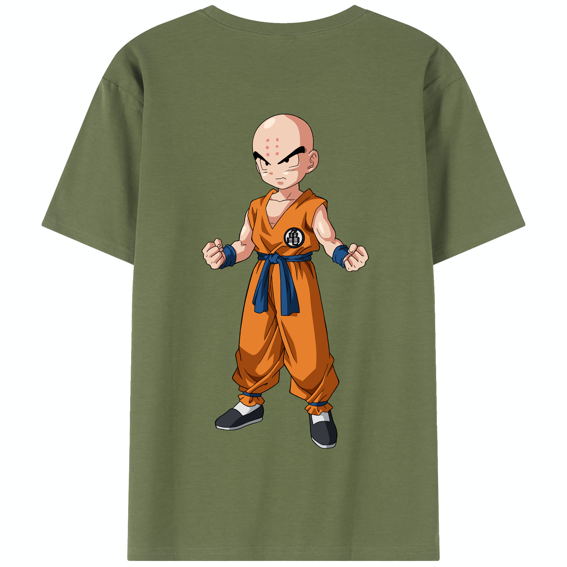 （画像用） ドラゴンボール クリリン DRAGON BALL krillin 綿100％半袖Tシャツ（背面プリント）